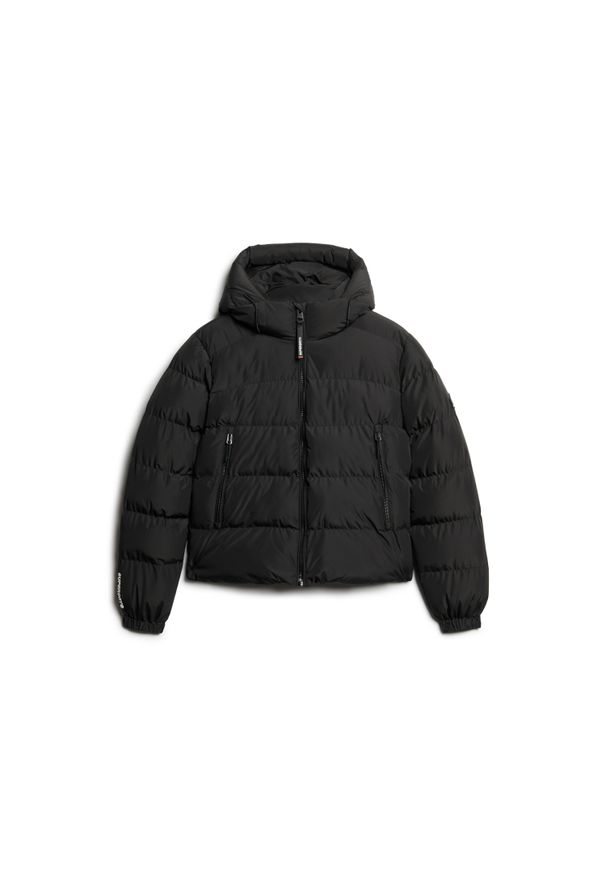 Damska kurtka puchowa Superdry Hooded Sports. Kolor: czarny. Materiał: puch
