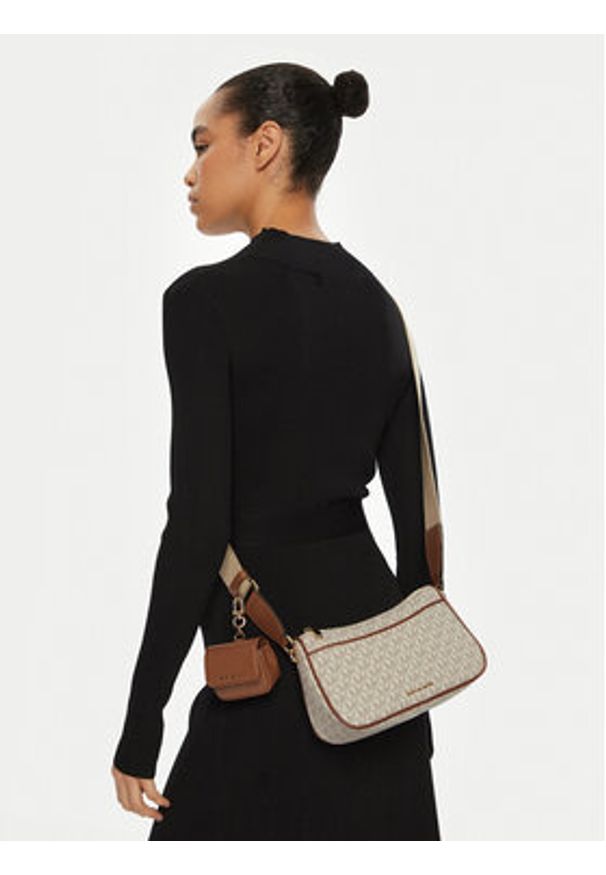 Michael Kors Torebka Jet Set 32S3GJ6C8B Beżowy. Kolor: beżowy. Materiał: skórzane