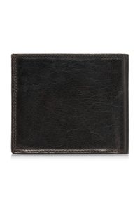 Ochnik - Brązowy niezapinany skórzany portfel męski. Kolor: brązowy. Materiał: skóra