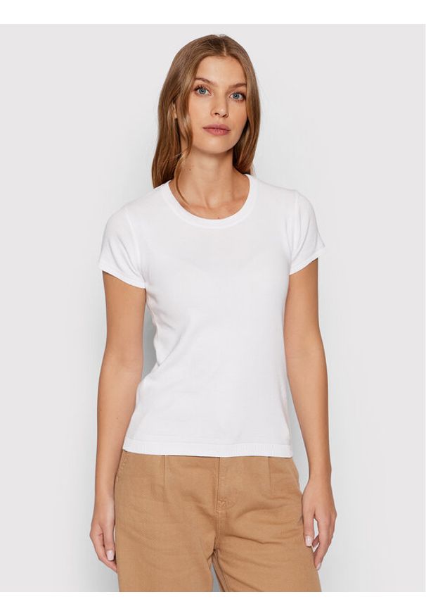 United Colors of Benetton - United Colors Of Benetton T-Shirt 1091D1M10 Biały Regular Fit. Kolor: biały. Materiał: bawełna