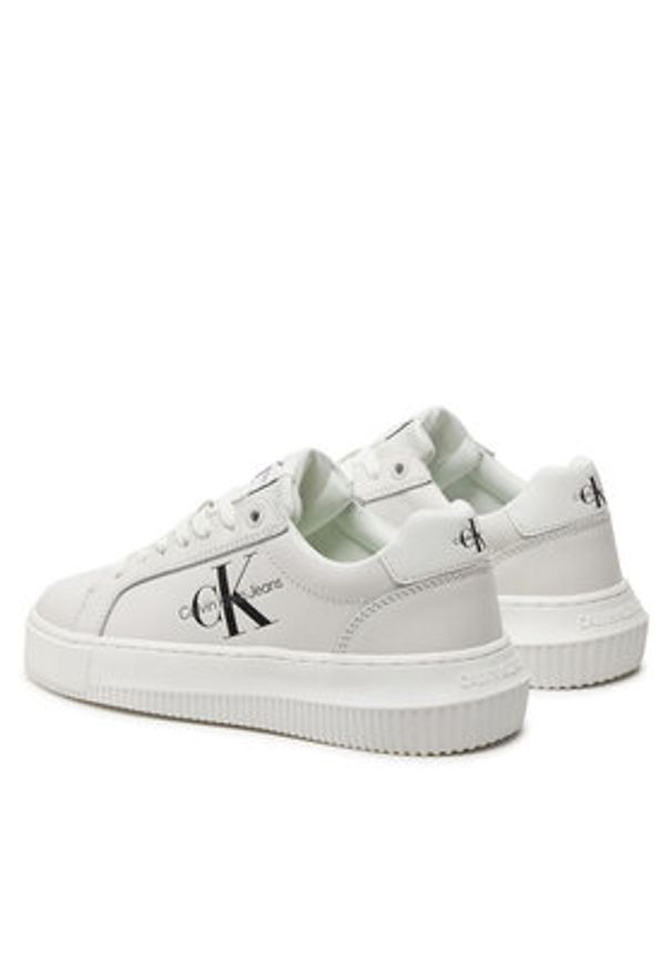 Calvin Klein Jeans Sneakersy Chunky Cupsole Laceup Mon Lth Wn YW0YW00823 Biały. Kolor: biały. Materiał: skóra