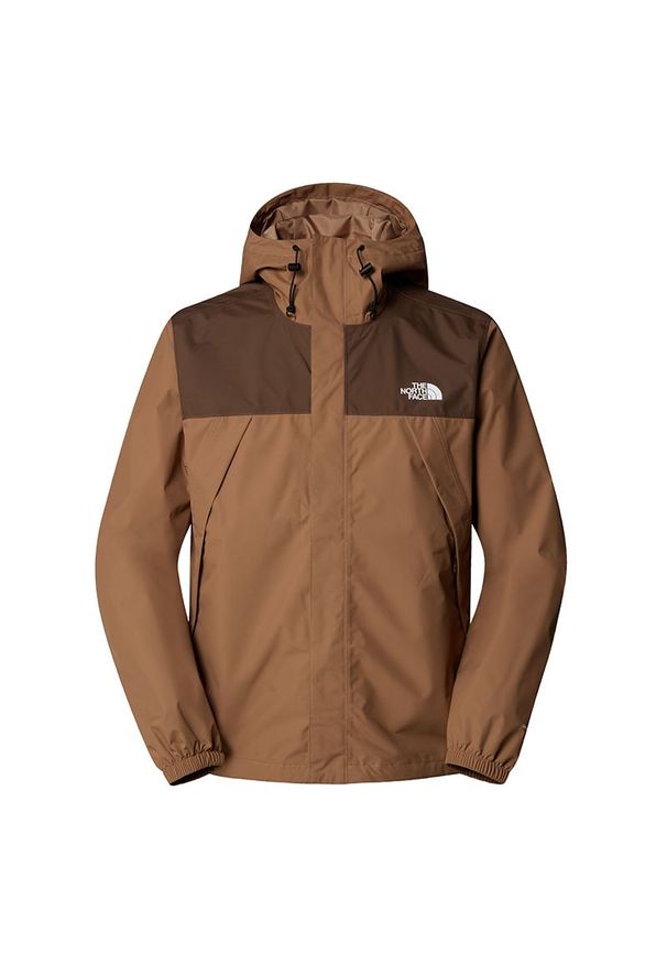 Kurtka męska The North Face Antora 0A7QEY5K21 - brązowa. Typ kołnierza: kaptur. Kolor: brązowy. Materiał: materiał, nylon. Styl: sportowy, klasyczny
