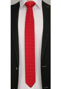 Dziergany krawat typu knit - Chattier. Kolor: czerwony. Materiał: poliester. Styl: sportowy
