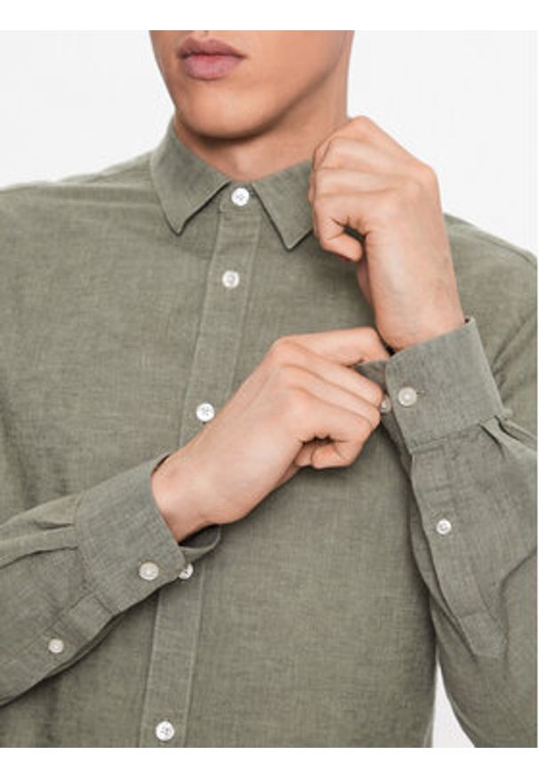 Only & Sons Koszula 22012321 Zielony Slim Fit. Kolor: zielony. Materiał: bawełna