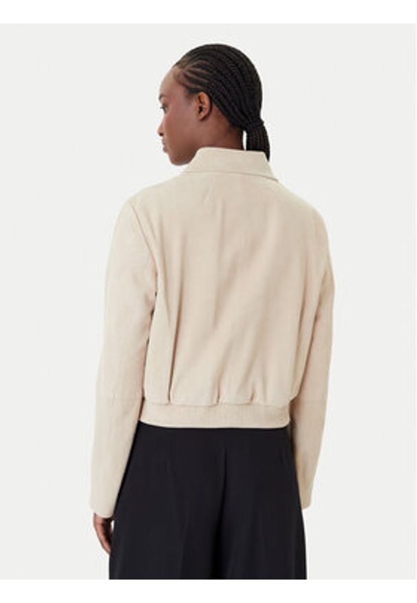 BOSS Kurtka skórzana Salene 50552203 Beżowy Regular Fit. Kolor: beżowy. Materiał: skóra