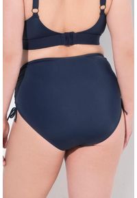 ULLA POPKEN - Damskie figi od bikini marszczona taśma wypełnienie z przodu. Kolekcja: plus size. Kolor: niebieski. Materiał: poliester, elastan, poliamid, materiał