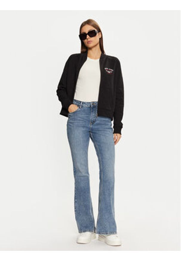 Guess Jeans Bluza W5RQ22 K68I4 Czarny Regular Fit. Kolor: czarny. Materiał: bawełna