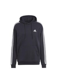 Adidas - Bluza męska adidas Essentials Fleece 3-Stripes Hoodie. Typ kołnierza: kaptur. Kolor: czarny, biały, wielokolorowy. Materiał: polar, materiał
