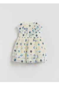 Reserved - Tiulowa sukienka z cekinami - kremowy. Kolor: kremowy. Materiał: tiul #1