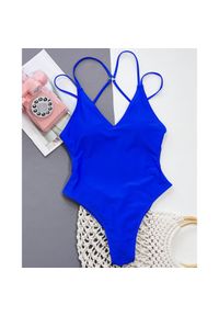 Intica - Strój kąpielowy jednoczęściowy z regulowanymi szelkami na plażę Henriikka. Kolor: niebieski. Materiał: materiał