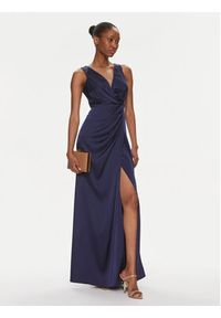Rinascimento Sukienka wieczorowa CFC0117457003 Granatowy Regular Fit. Kolor: niebieski. Materiał: syntetyk. Styl: wizytowy