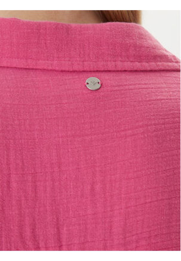 Roxy Koszula Morning Shine ERJWT03739 Różowy Loose Fit. Kolor: różowy. Materiał: bawełna