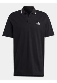 Adidas - adidas Polo Essentials IC9314 Czarny Regular Fit. Typ kołnierza: polo. Kolor: czarny. Materiał: bawełna