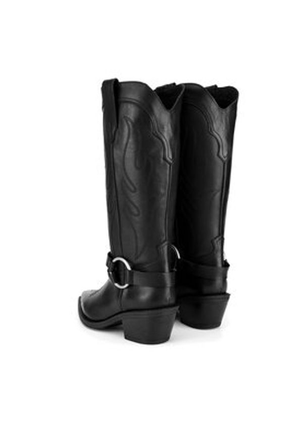 Badura Kowbojki PERI-0781 Czarny. Kolor: czarny. Materiał: skóra