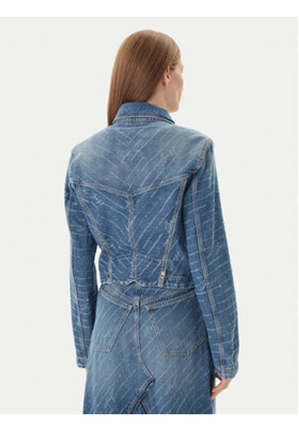 BOSS Kurtka jeansowa 50542426 Niebieski Slim Fit. Kolor: niebieski. Materiał: bawełna