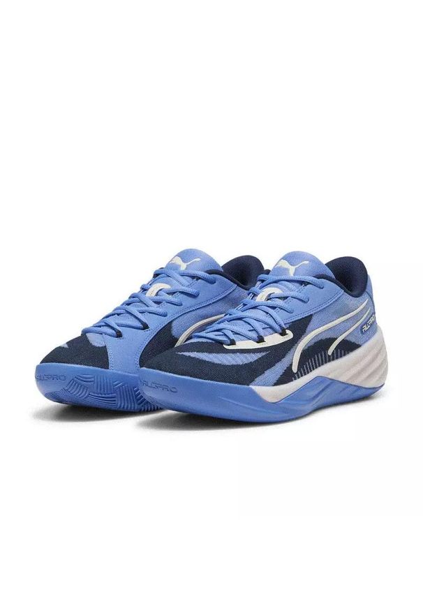 Puma All‑Pro Nitro Buty halowe męskie niebieskie 47. Kolor: niebieski, szary, wielokolorowy. Materiał: guma. Sport: fitness
