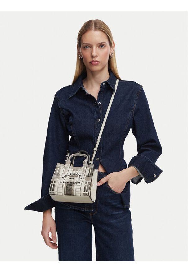 Karl Lagerfeld - KARL LAGERFELD Torebka B2W30282 Szary. Kolor: szary. Materiał: skórzane