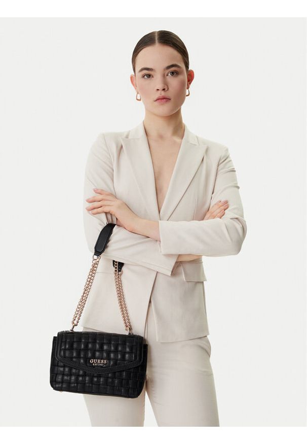 Guess Torebka Sandy HWWG84 18210 Czarny. Kolor: czarny. Materiał: skórzane