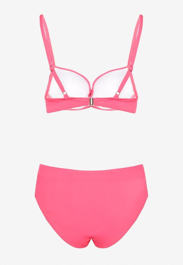 Renee - Różowe Bikini Stanik Push-Up i Klasyczne Figi Pevbia. Kolor: różowy