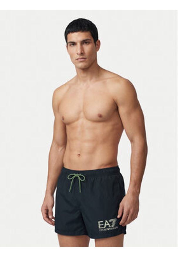 EA7 Emporio Armani Szorty kąpielowe 7M001678 AF21069 UB102 Granatowy Regular Fit. Kolor: niebieski. Materiał: syntetyk