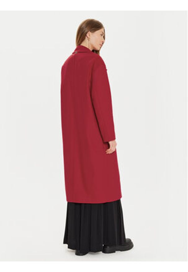 TwinSet - TWINSET Płaszcz wełniany 242TT2203 Czerwony Loose Fit. Kolor: czerwony. Materiał: wełna