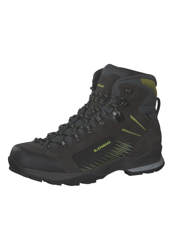 Buty trekkingowe męskie Lowa Vigo Gtx. Wysokość cholewki: za kostkę. Zapięcie: sznurówki. Kolor: żółty, szary, wielokolorowy. Materiał: tkanina, zamsz, syntetyk, materiał. Szerokość cholewki: normalna. Sport: turystyka piesza