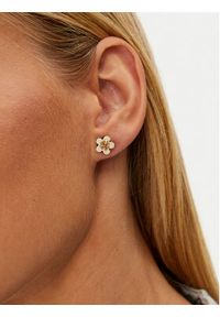 Tory Burch Kolczyki Kira Enamel Flower Stud Earring 147151 Złoty. Materiał: metalowe. Kolor: złoty