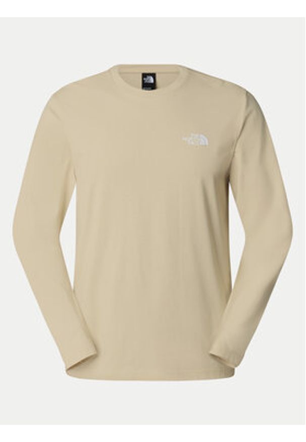 The North Face Longsleeve Simple Dome NF0A87QN Beżowy Regular Fit. Kolor: beżowy. Materiał: bawełna, syntetyk. Długość rękawa: długi rękaw