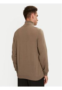BOSS Golf Musso-P 50468262 Brązowy Slim Fit. Typ kołnierza: golf. Kolor: brązowy. Materiał: wełna #3