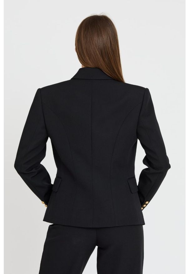 Balmain - BALMAIN Czarna damska marynarka 6 Btn Gdp Jacket, Rozmiar 44. Kolor: czarny