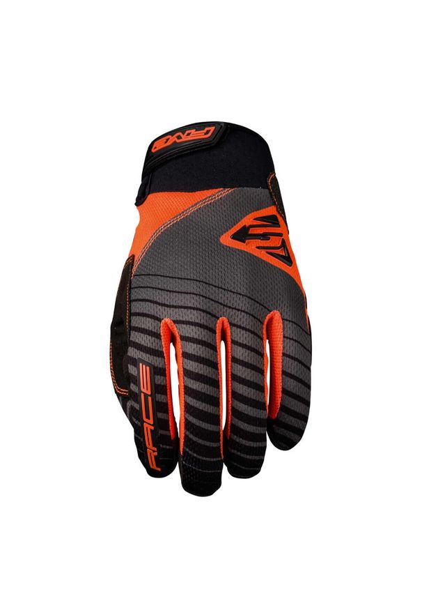 FIVE GLOVES - Rękawiczki RACE - FLUO ORANGE (szary/pomarańczowy) - L/10. Kolor: szary, wielokolorowy, pomarańczowy. Materiał: materiał. Sport: kolarstwo