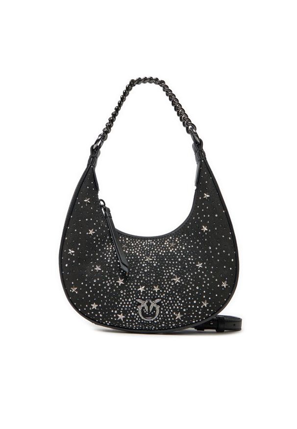 Pinko - PINKO Torebka Brioche Hobo Mini AI 24-25 PLTT 101433 A20F Czarny. Kolor: czarny. Materiał: zamszowe, skórzane