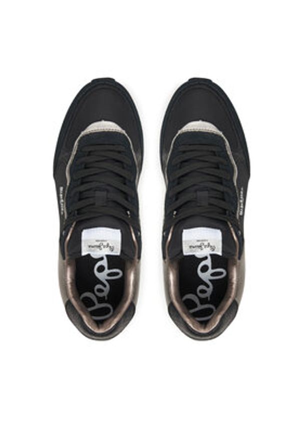 Pepe Jeans Sneakersy Rusper Glam W PLS600008 Czarny. Kolor: czarny. Materiał: materiał