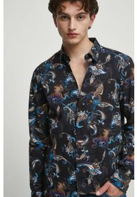 medicine - Medicine koszula męska slim z kołnierzykiem klasycznym. Typ kołnierza: kołnierzyk klasyczny. Materiał: tkanina. Długość rękawa: długi rękaw. Długość: długie. Styl: klasyczny #5