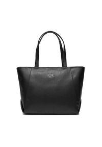 Calvin Klein Torebka Re-Lock Seasonal Shopper Lg K60K611334 Czarny. Kolor: czarny. Materiał: skórzane #1