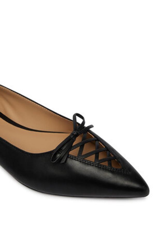 Lauren Ralph Lauren - LAUREN RALPH LAUREN Baleriny 802P06376002 Czarny. Kolor: czarny. Materiał: skóra