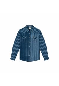 Wrangler - WRANGLER LS WESTERN SHIRT MĘSKA KOSZULA KRÓTKI RĘKAW LIGHT INDIGO W5A0NOX4E 112141400. Długość rękawa: krótki rękaw. Długość: krótkie #1