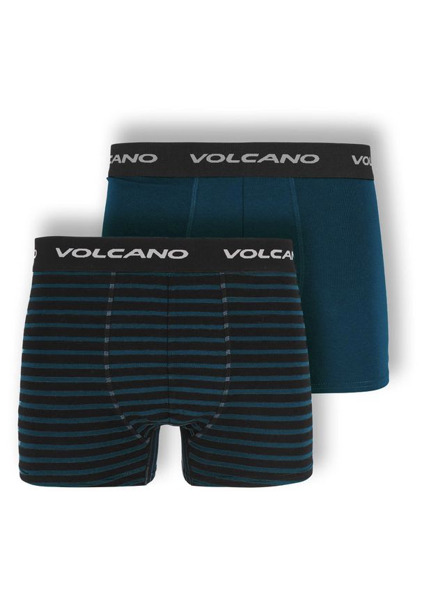 Volcano - Bawełniane bokserki męskie, dwupak, U-BOXER. Materiał: bawełna. Długość: długie. Wzór: paski