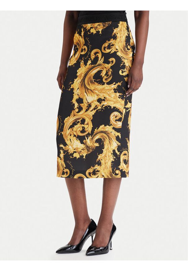 Versace Jeans Couture Spódnica ołówkowa 80HAE806 NS820 Czarny Slim Fit. Kolor: czarny. Materiał: syntetyk