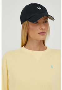 Polo Ralph Lauren bluza damska kolor żółty gładka. Typ kołnierza: polo. Kolor: żółty. Wzór: gładki