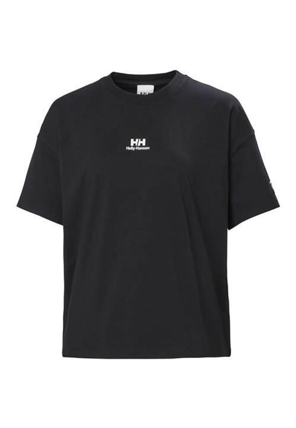 Koszulka sportowa damska Helly Hansen Patch. Kolor: czarny. Materiał: bawełna. Długość rękawa: krótki rękaw. Długość: krótkie