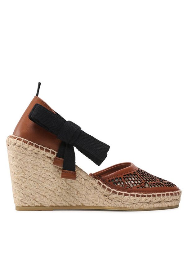 Pinko Espadryle Patty Sandalo PE 22 BLKS1 1H211A Y86A Brązowy. Kolor: brązowy. Materiał: skóra