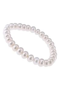 Inaya - MISAKI Bransoletka białe naturalne perły okrągłe 8 mm. Materiał: srebrne. Kolor: biały. Wzór: aplikacja. Kamień szlachetny: perła