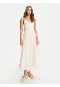TwinSet - TWINSET Sukienka letnia 251TT2070 Écru Regular Fit. Materiał: lyocell. Sezon: lato