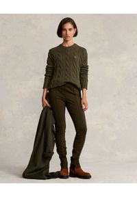 Ralph Lauren - RALPH LAUREN - Oliwkowy wełniany sweter Relaxed Fit. Typ kołnierza: polo. Kolor: zielony. Materiał: wełna. Długość rękawa: długi rękaw. Długość: długie #3