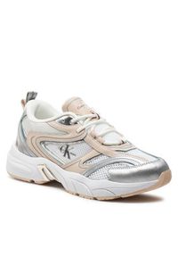 Calvin Klein Jeans Sneakersy Retro Tennis Low Lace Mh Ml Mr YW0YW01381 Biały. Kolor: biały. Materiał: skóra #6