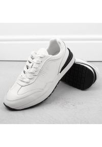Big-Star - Skórzane buty męskie sportowe białe Big Star NN174288. Kolor: biały. Materiał: skóra