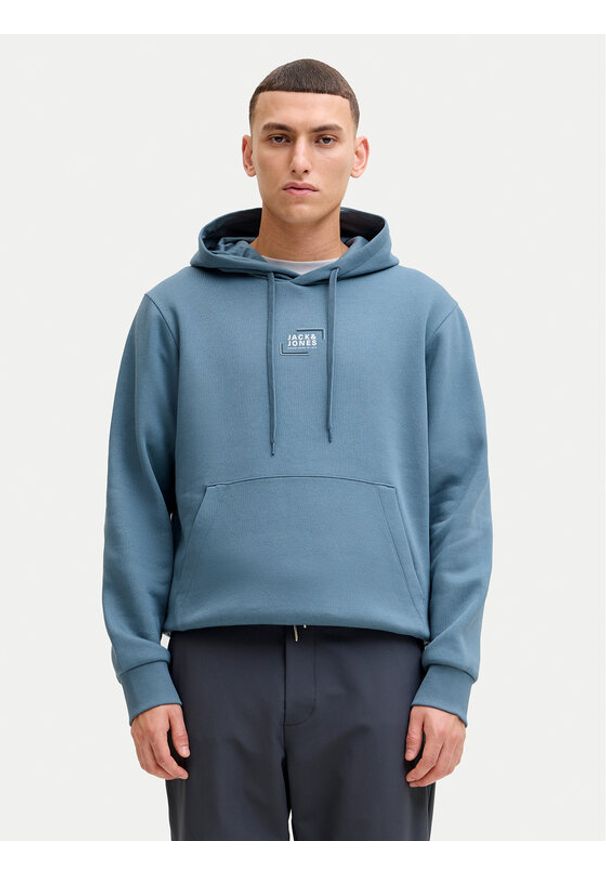 Jack & Jones Bluza Corp 12268422 Niebieski Regular Fit. Kolor: niebieski. Materiał: bawełna
