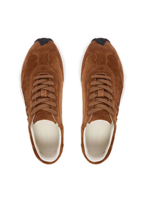 Tory Burch Sneakersy Tory Trainer 170914 Brązowy. Kolor: brązowy. Materiał: skóra, zamsz