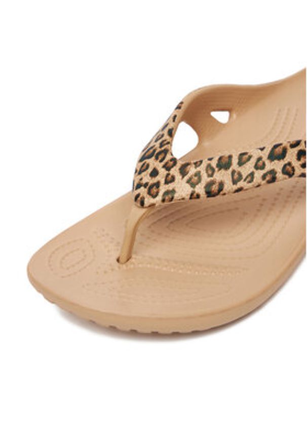 Crocs Japonki KADEE II LEOPARD FLIP W 206398-98R Beżowy. Kolor: beżowy